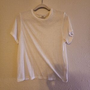 Rollas Womens White Soft Sheer Tee Large